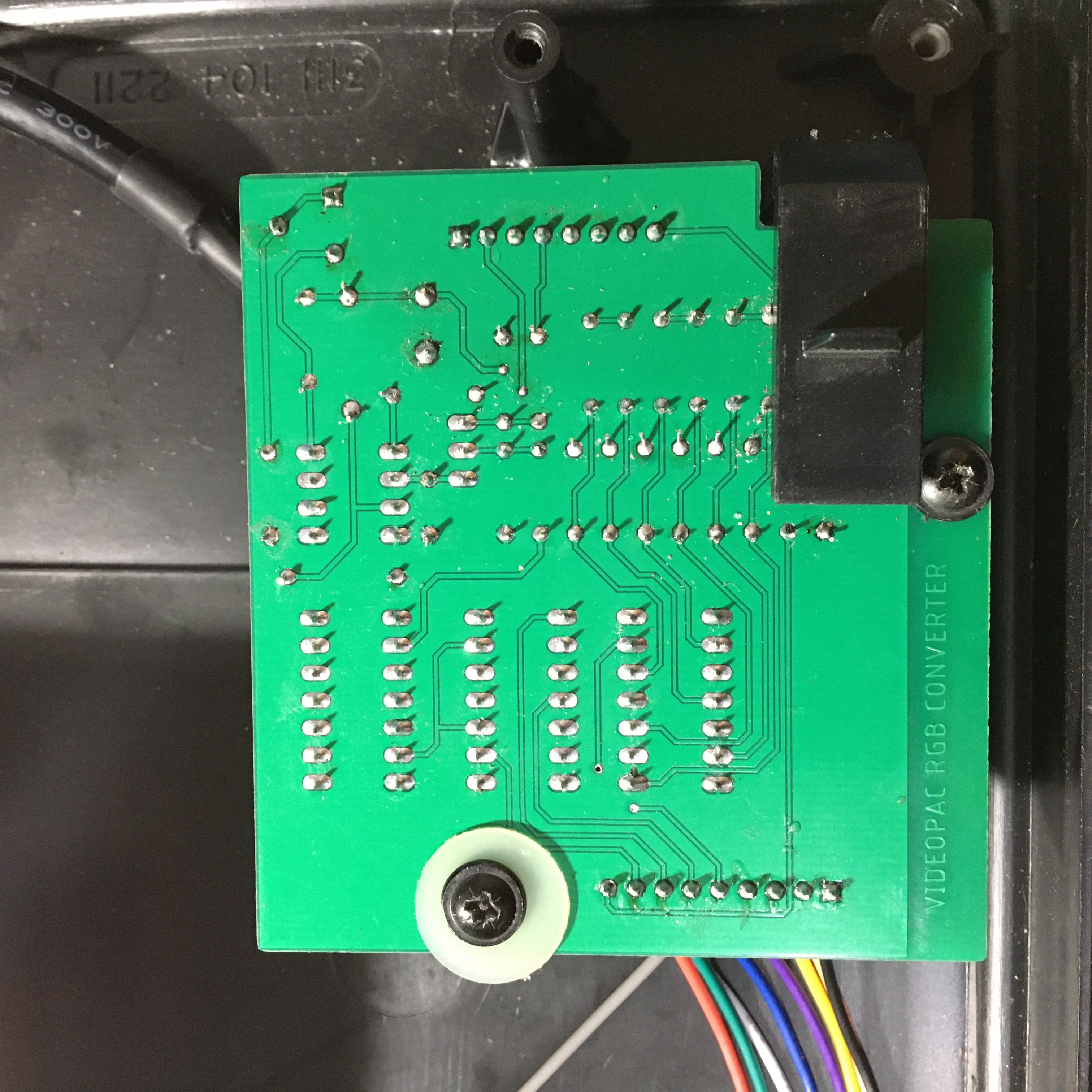 Vue arrière carte Videopac RGB